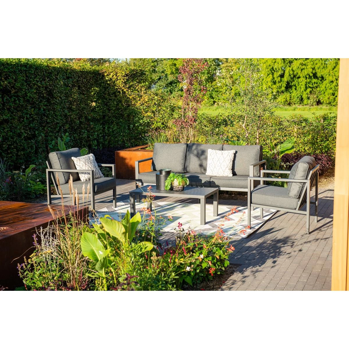 Garden Impressions Durban Loungeset 4-delig - Zwart - Afbeelding 2