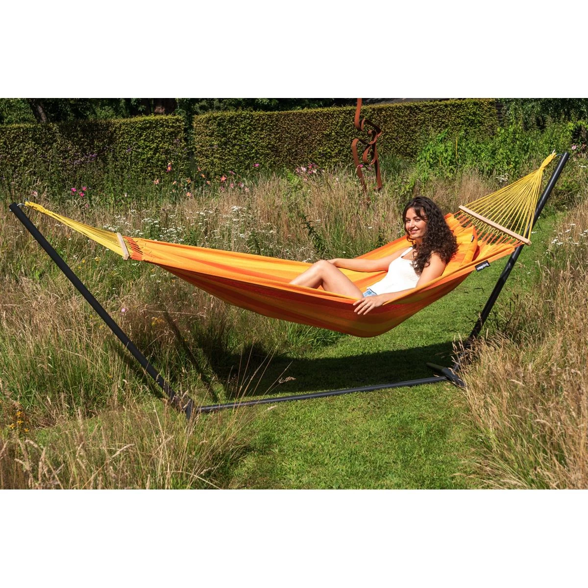 Tropilex® Hangmat Met Standaard Eénpersoons Easy & Relax Orange Oranje - Afbeelding 2