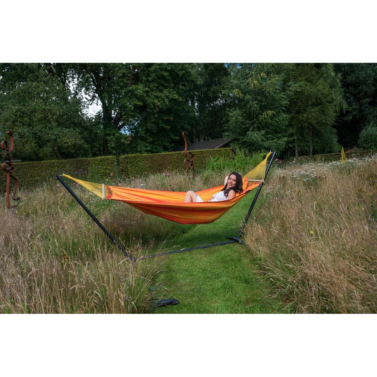 Tropilex® Hangmat Met Standaard Eénpersoons Easy & Relax Orange Oranje - Afbeelding 3