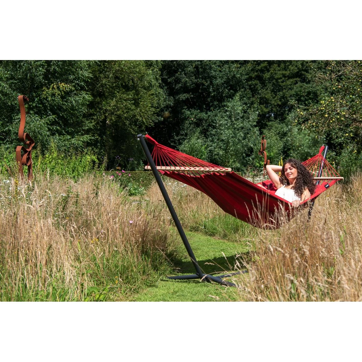 Tropilex® Hangmat Met Standaard Eénpersoons Easy & Relax Red Rood - Afbeelding 4