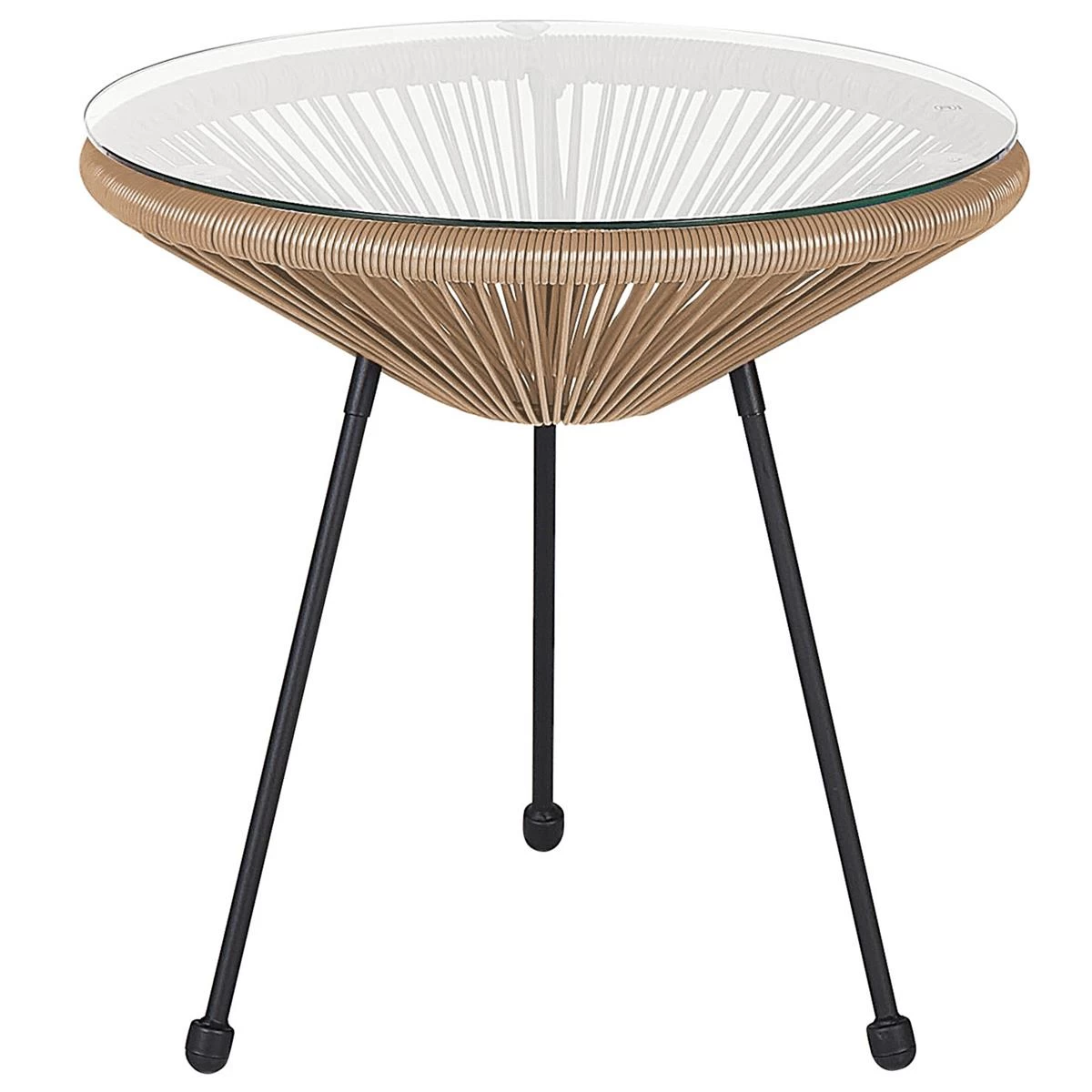 Beliani - ACAPULCO - Bistroset Voor 2 - Natuurlijk - PE Rotan - Afbeelding 9