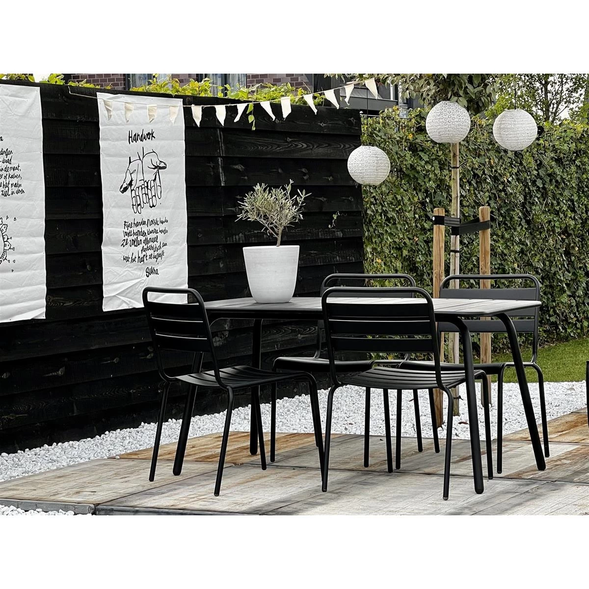 MaximaVida Max 150 Cm Zwarte Tuinset Met 2 Stoelen En 1 Bank - Afbeelding 6