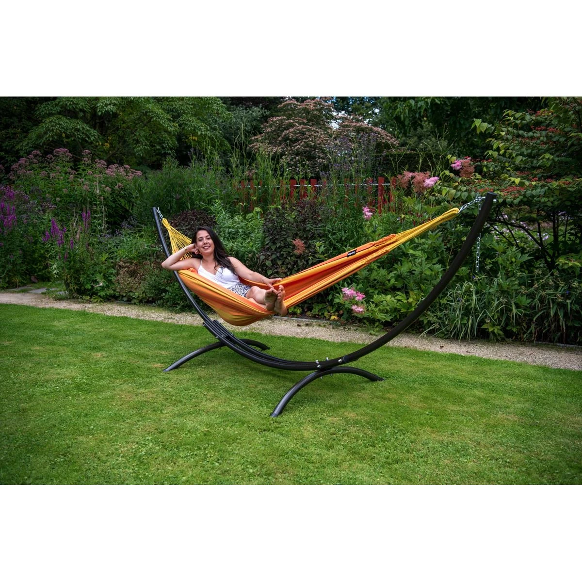 Tropilex® Hangmat Met Standaard Eénpersoons Arc & Dream Orange Oranje - Afbeelding 4