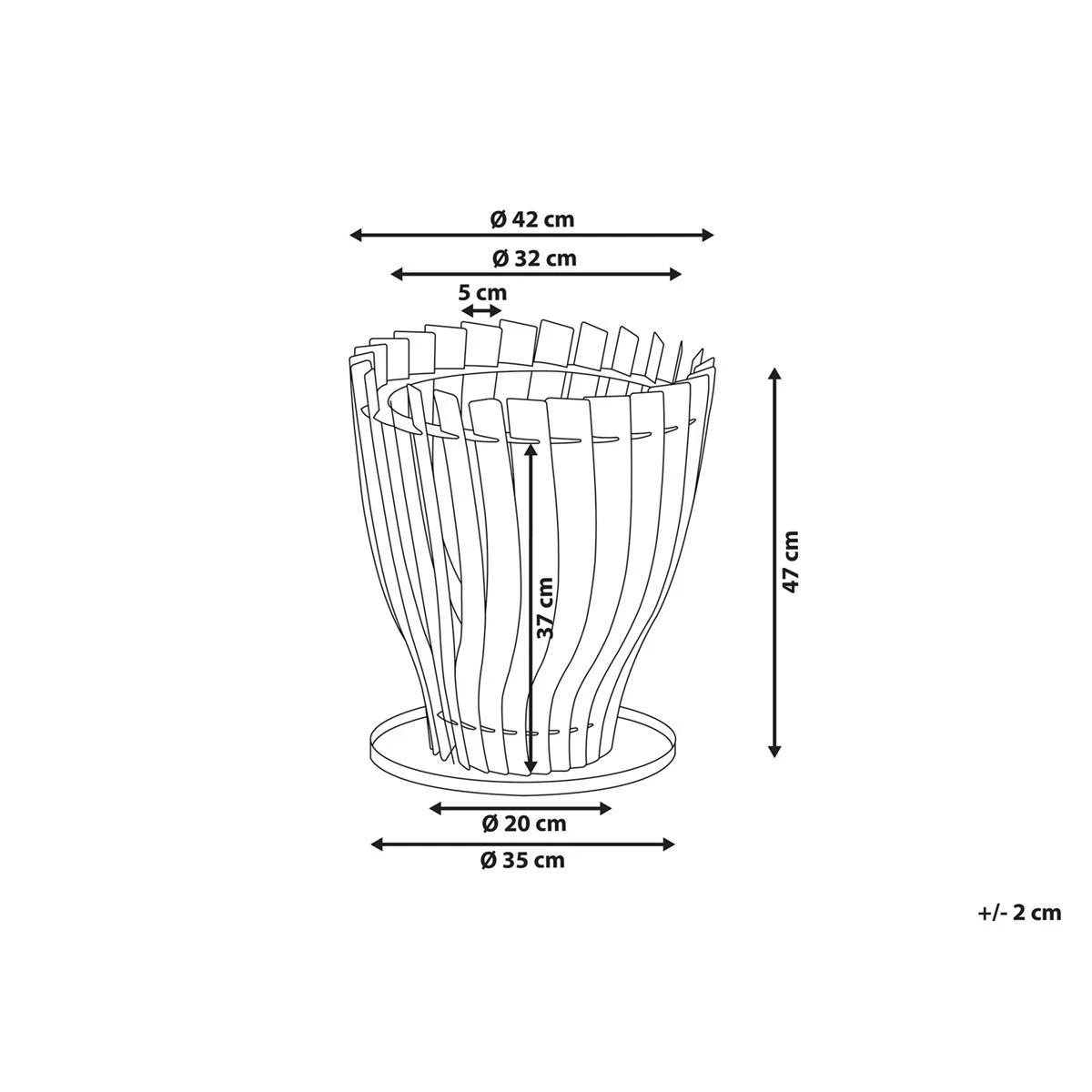 Beliani - KEDIRI - Vuurkorf - Zwart - Staal - Afbeelding 10
