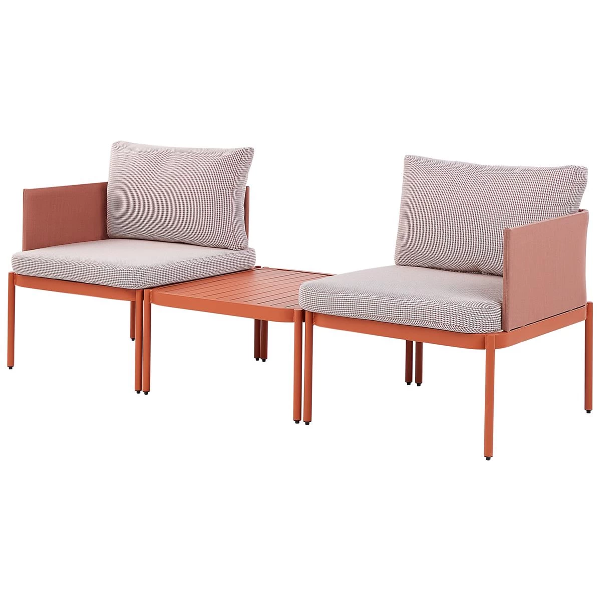 Beliani - TERRACINA - Loungeset Voor 2 - Oranje - Aluminium - Afbeelding 4