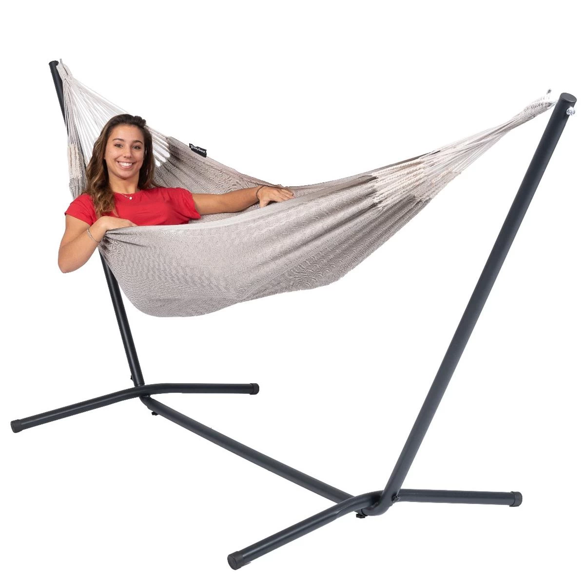 Tropilex® Hangmat Met Standaard Eénpersoons Easy & Natural Brown Bruin - Afbeelding 5