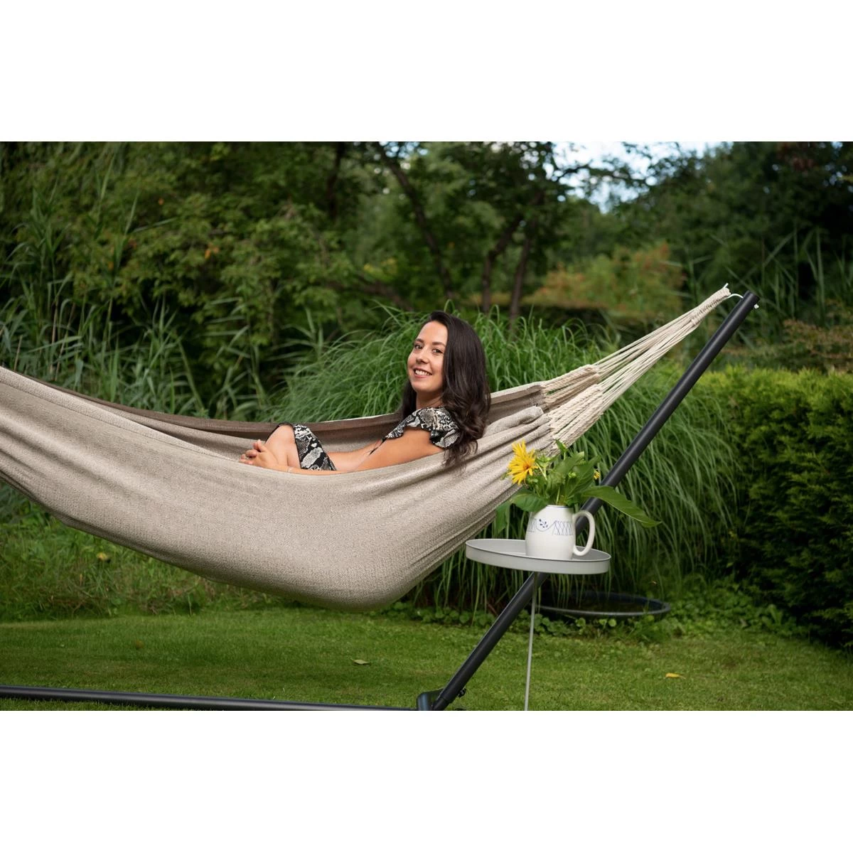 Tropilex® Hangmat Met Standaard Eénpersoons Easy & Natural Brown Bruin - Afbeelding 6