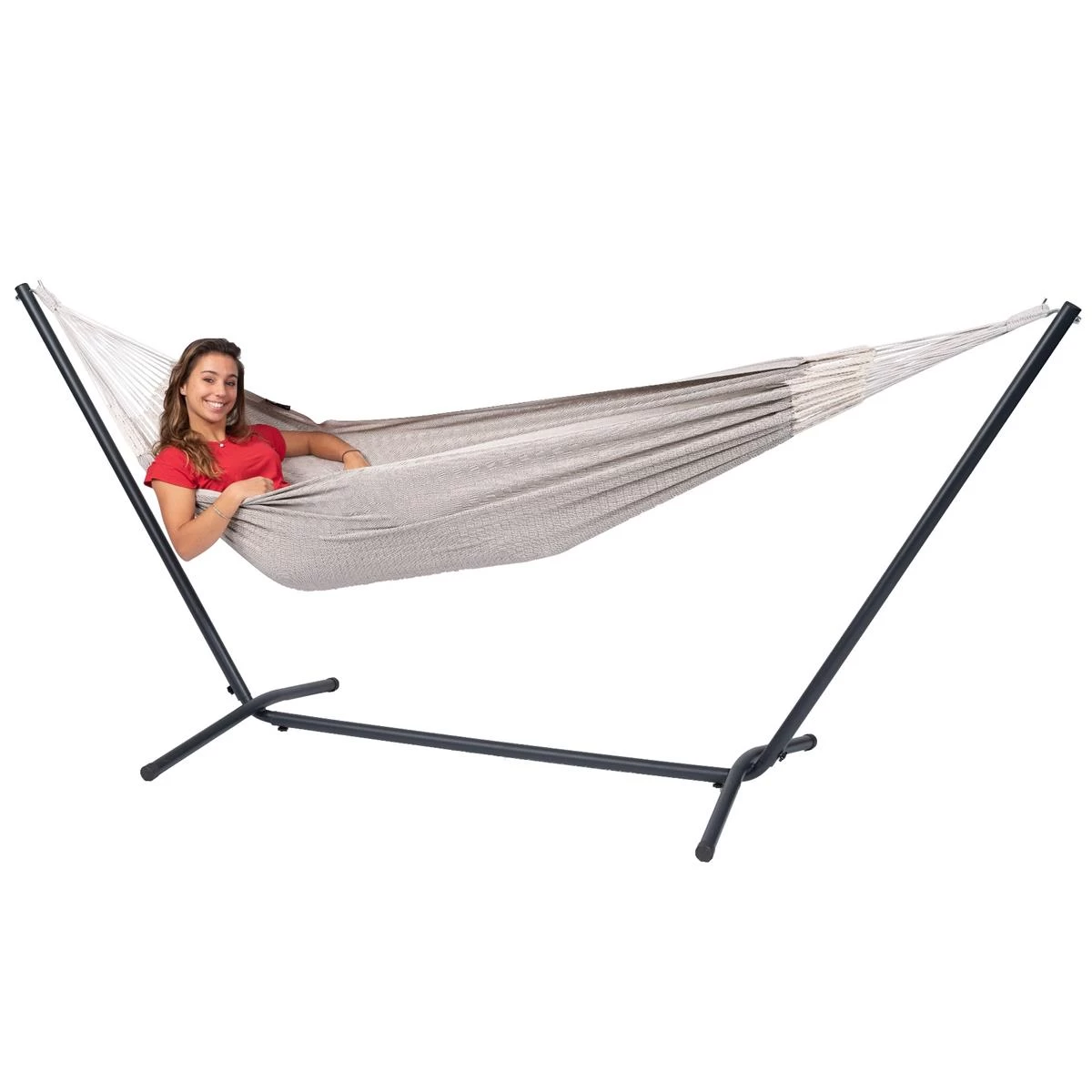 Tropilex® Hangmat Met Standaard Eénpersoons Easy & Natural Brown Bruin - Afbeelding 7