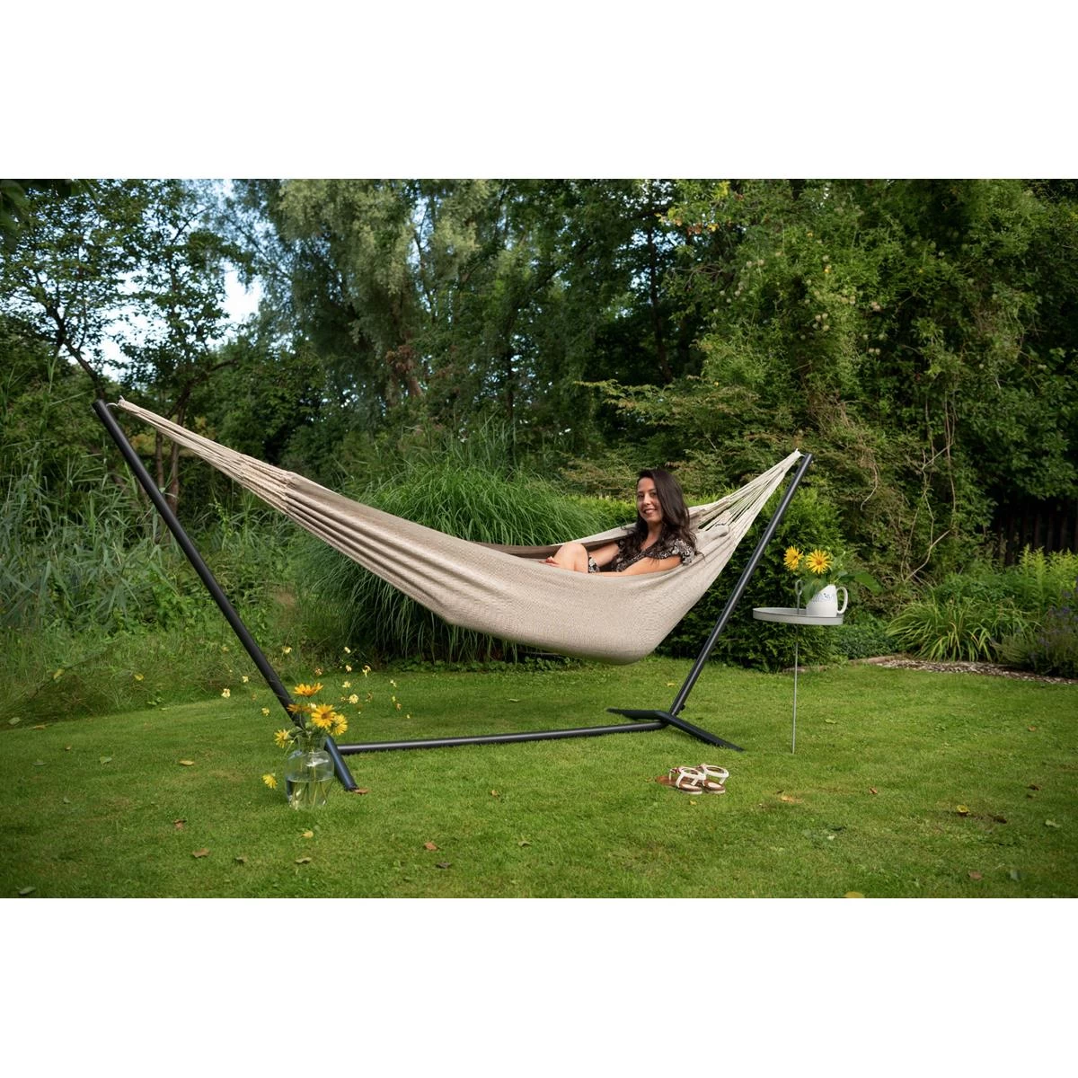 Tropilex® Hangmat Met Standaard Eénpersoons Easy & Natural Brown Bruin - Afbeelding 8