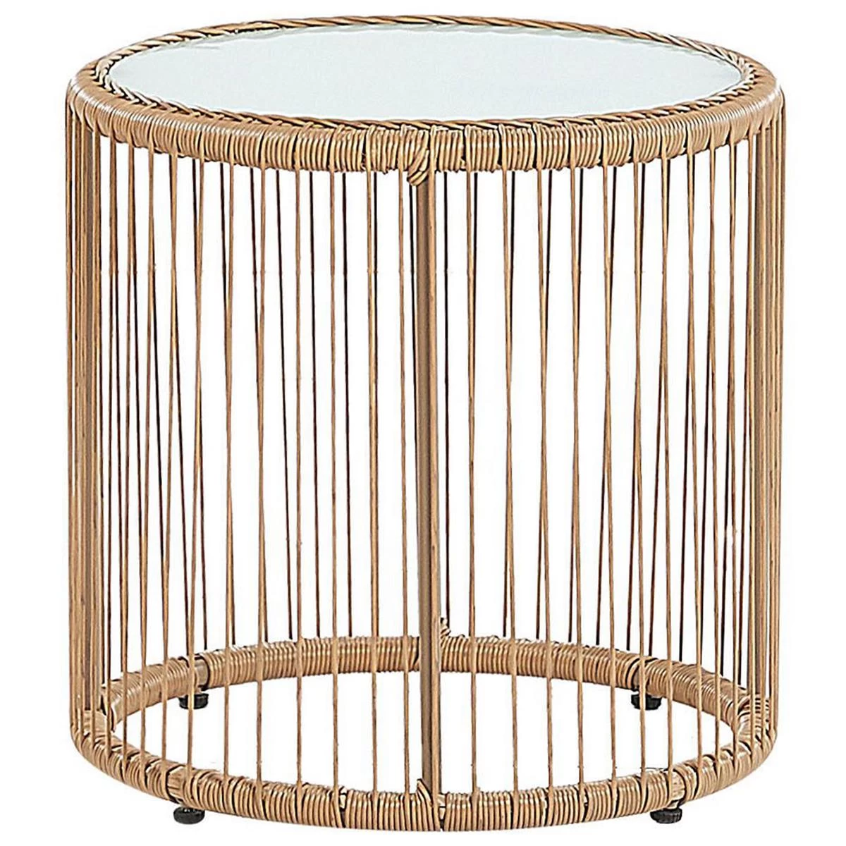 Beliani - LABICO - Bistroset Voor 2 - Natuurlijk - PE Rotan - Afbeelding 9