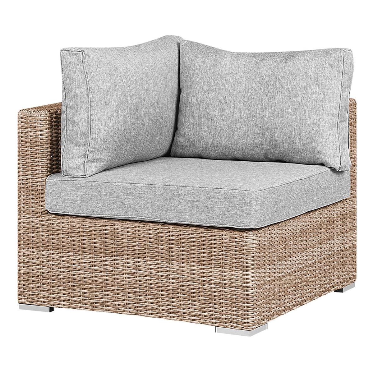 Beliani - CONTARE - Loungeset Voor 6 - Bruin - Linkszijdig - PE Rotan - Afbeelding 7