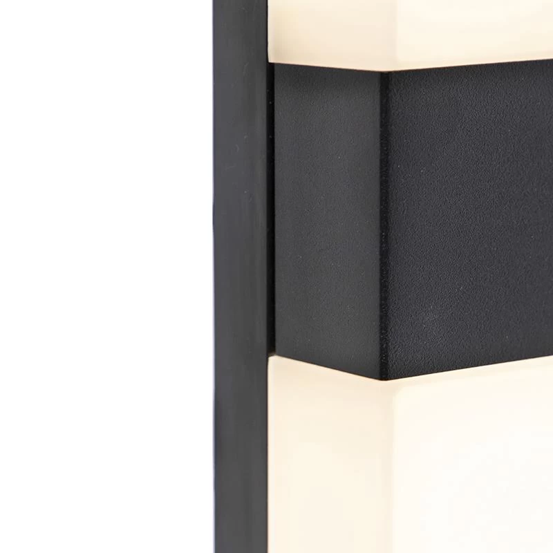 QAZQA Buitenwandlamp Zwart IP44 Incl. LED Met Bewegingsmelder - Dualy - Afbeelding 4