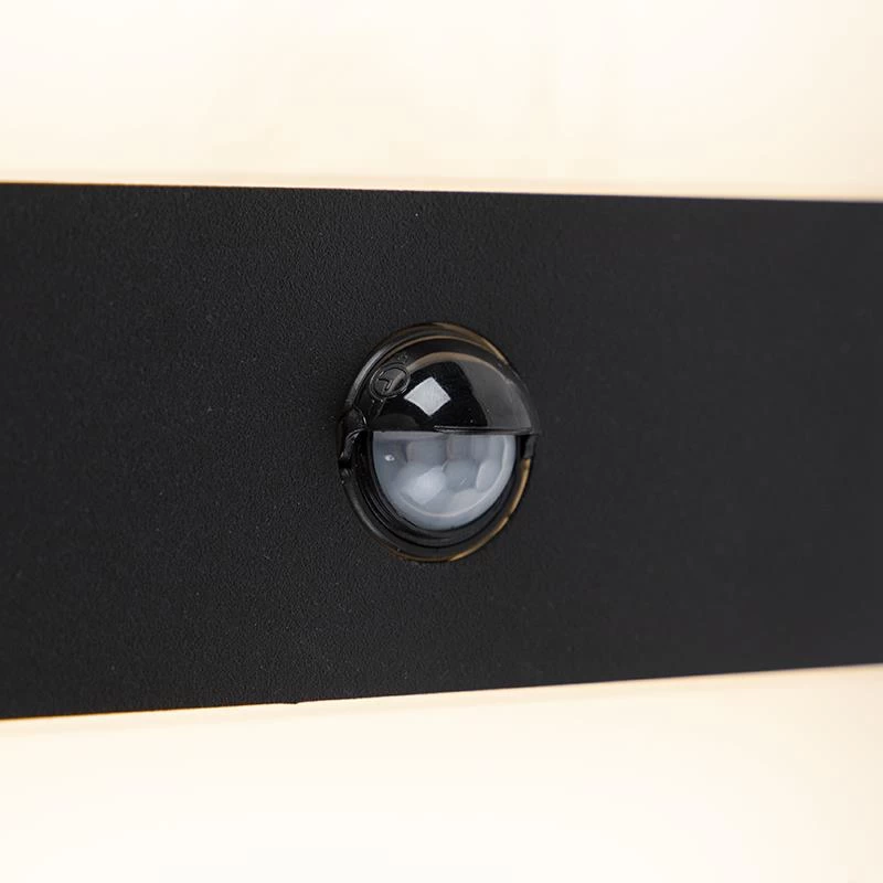 QAZQA Buitenwandlamp Zwart IP44 Incl. LED Met Bewegingsmelder - Dualy - Afbeelding 6