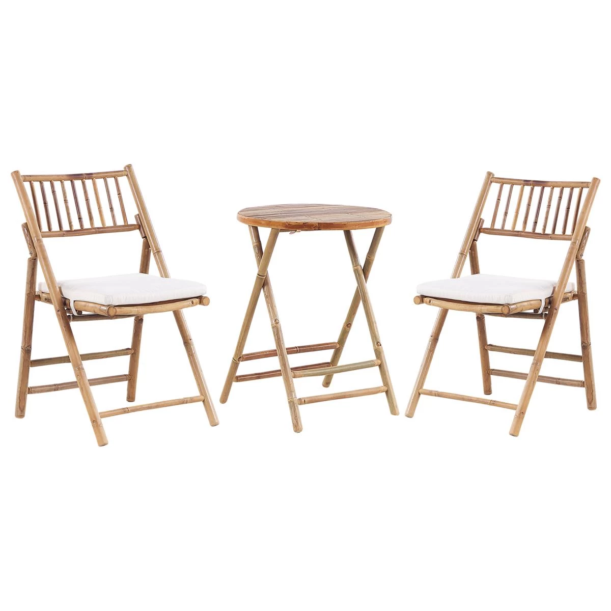 Beliani-SAVELLETRI-Bistroset Voor 2-Lichte Houtkleur-Bamboehout