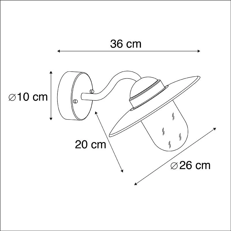 QAZQA Buitenwandlamp Zwart IP44 - Munich - Afbeelding 5