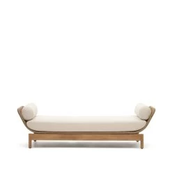 Kave Home - Ligstoel Catalina Beige Van Touw En Massief Acaciahout FSC
