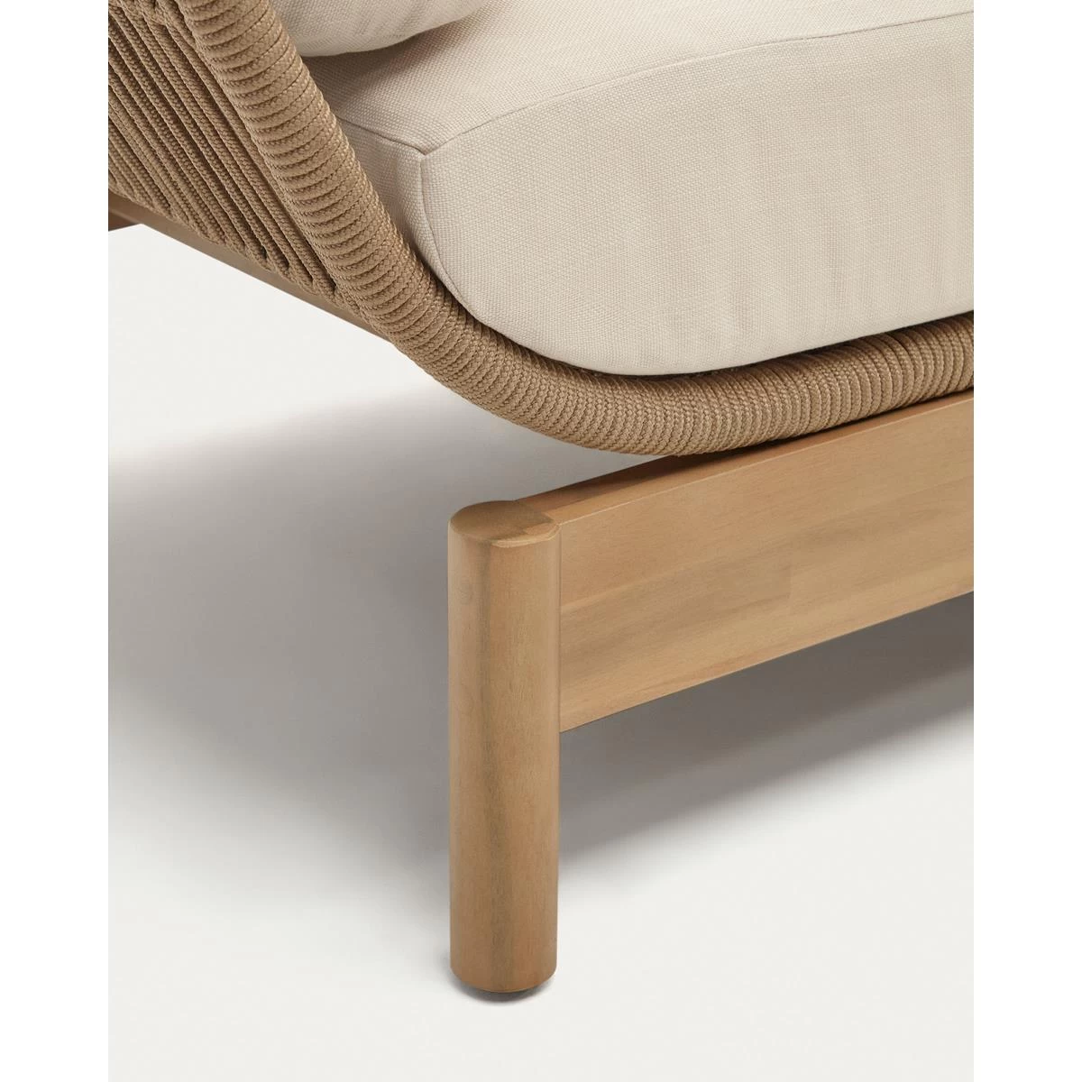 Kave Home - Ligstoel Catalina Beige Van Touw En Massief Acaciahout FSC - Afbeelding 8