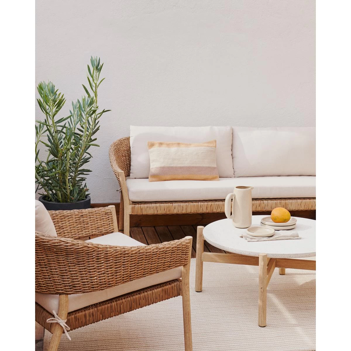 Kave Home - Set Pola 2-zitsbank En 2 Fauteuils In Massief - Afbeelding 7