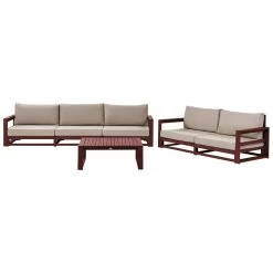 Beliani-TIMOR-Loungeset 5-Mahonie-FSC® Gecertificeerd Acaciahout