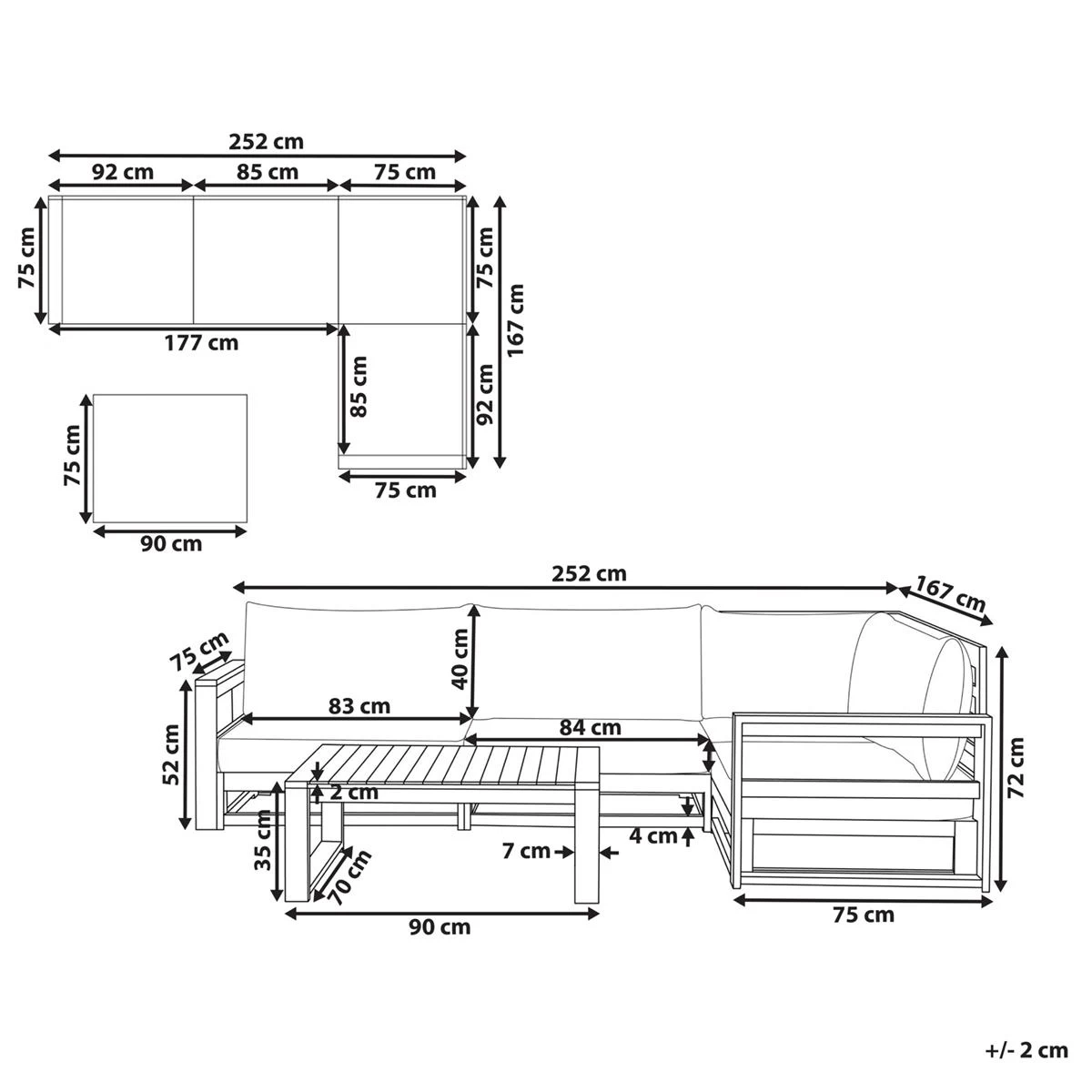 Beliani-TIMOR II -Tuinbank 4-zits-Lichte Houtkleur-FSC® Acaciahout - Afbeelding 10