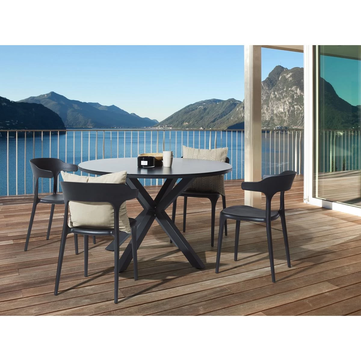 Beliani - GUBBIO - Eetkamerstoel Set - Zwart - Polypropyleen - Afbeelding 2