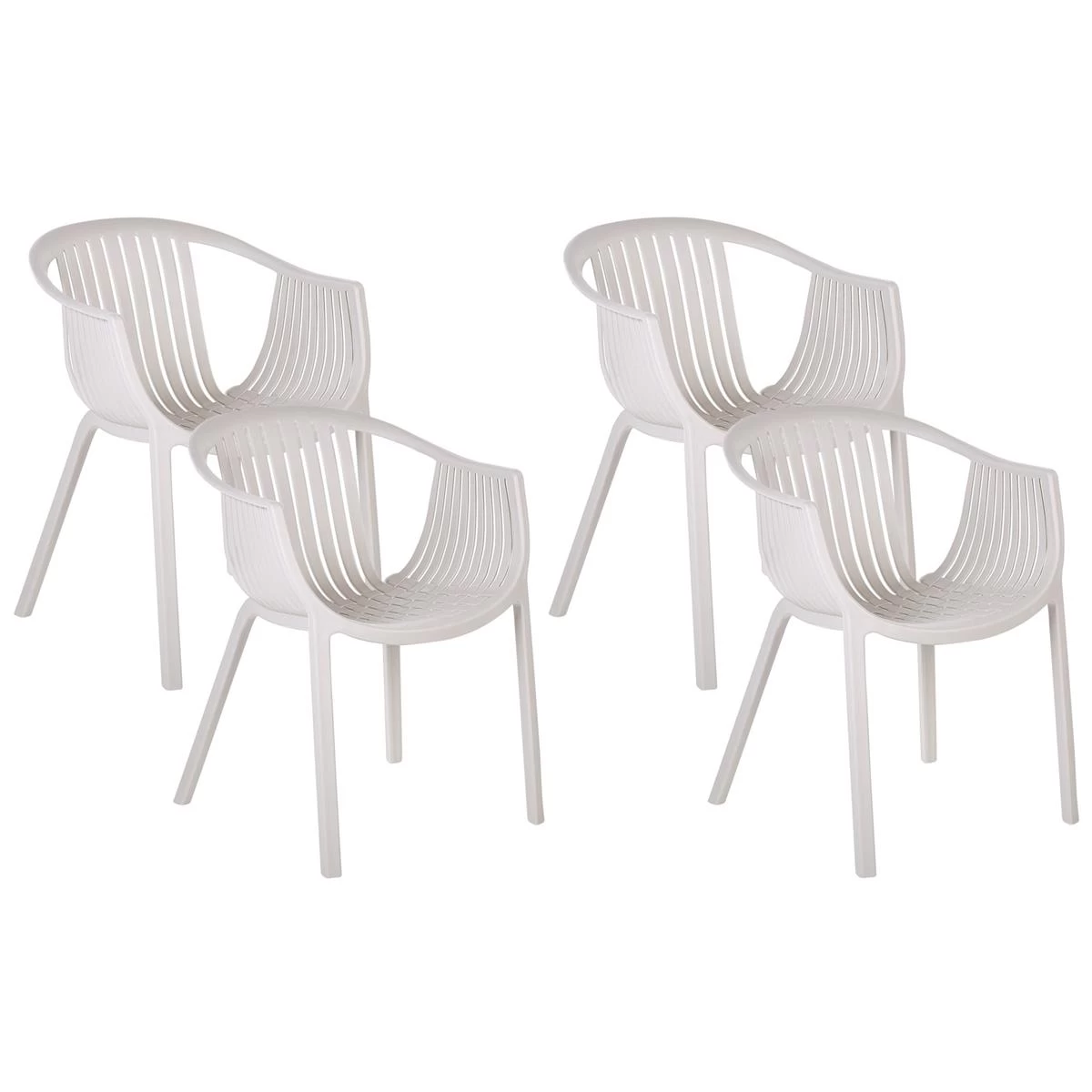 Beliani-NAPOLI-Tuinstoelen Set Van 4-Beige-Synthetisch Materiaal