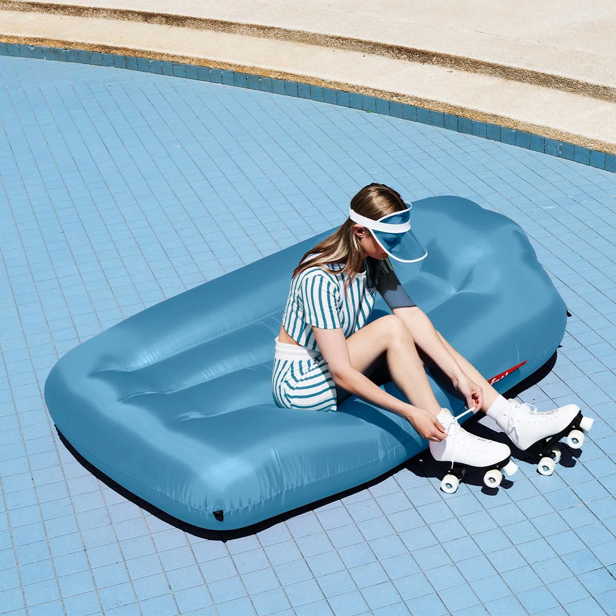 Fatboy Air Lounger - Luchtzak - Oplaasbare Zitzak Lamzac L - Blauw - Afbeelding 2