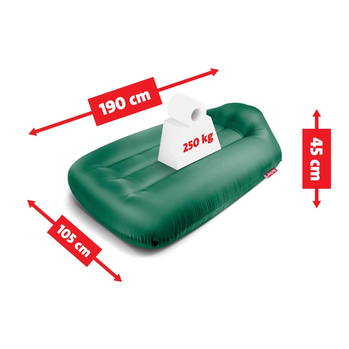 Fatboy Air Lounger - Luchtzak - Oplaasbare Zitzak Lamzac L - Groen - Afbeelding 3