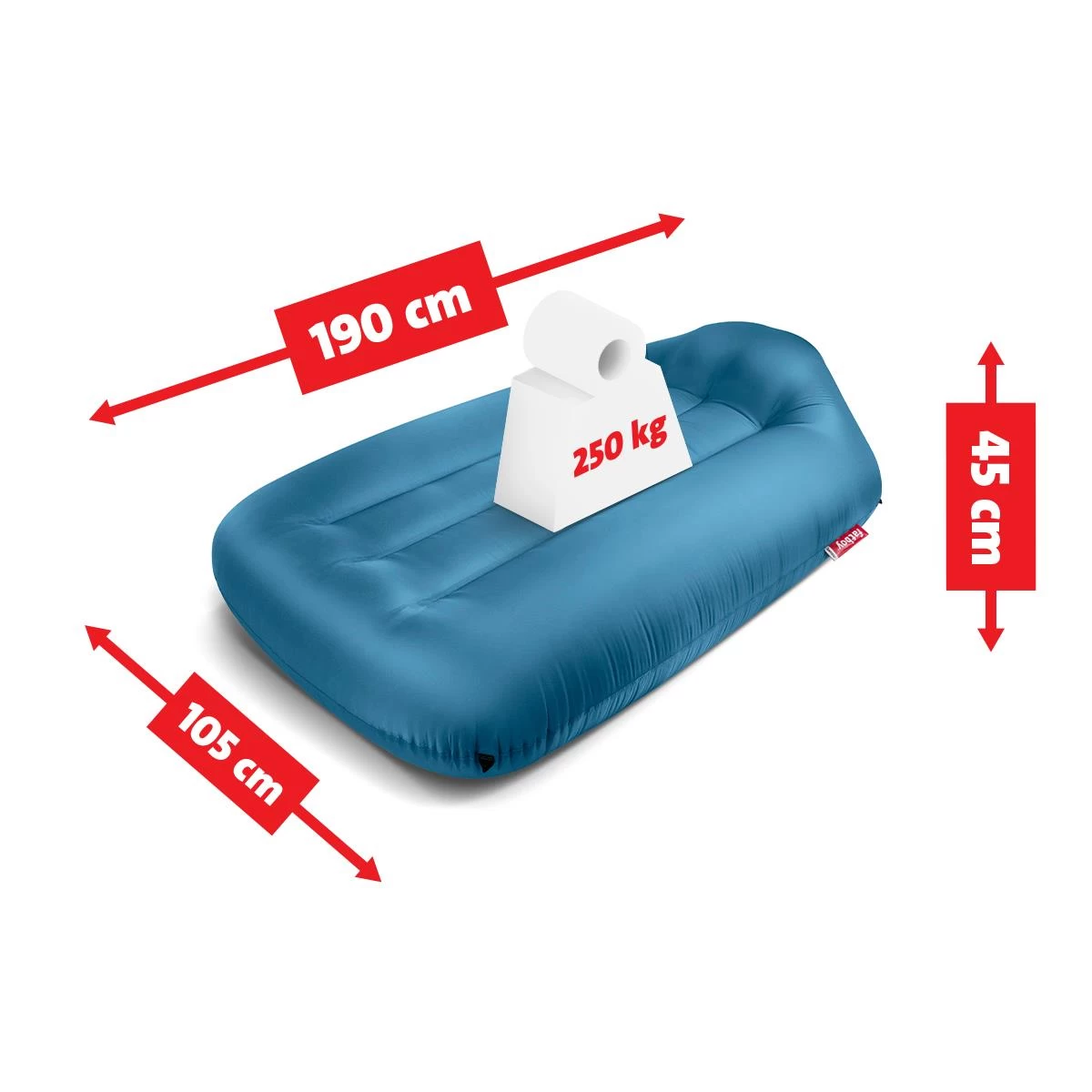 Fatboy Air Lounger - Luchtzak - Oplaasbare Zitzak Lamzac L - Blauw - Afbeelding 3