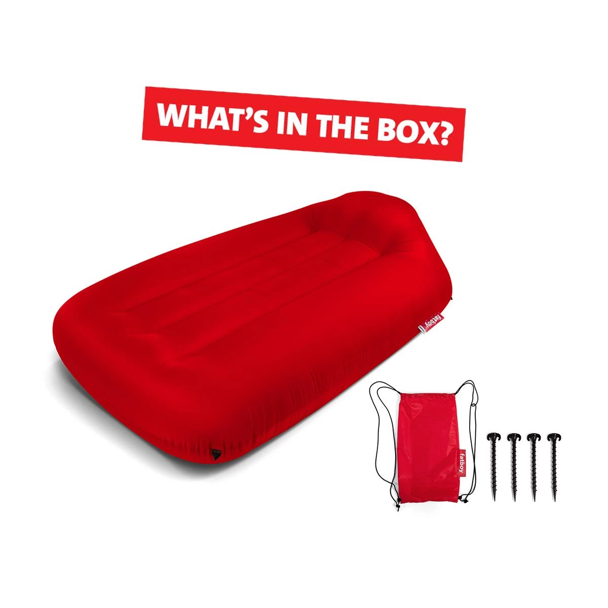 Fatboy Air Lounger - Luchtzak - Oplaasbare Zitzak Lamzac L - Rood - Afbeelding 5