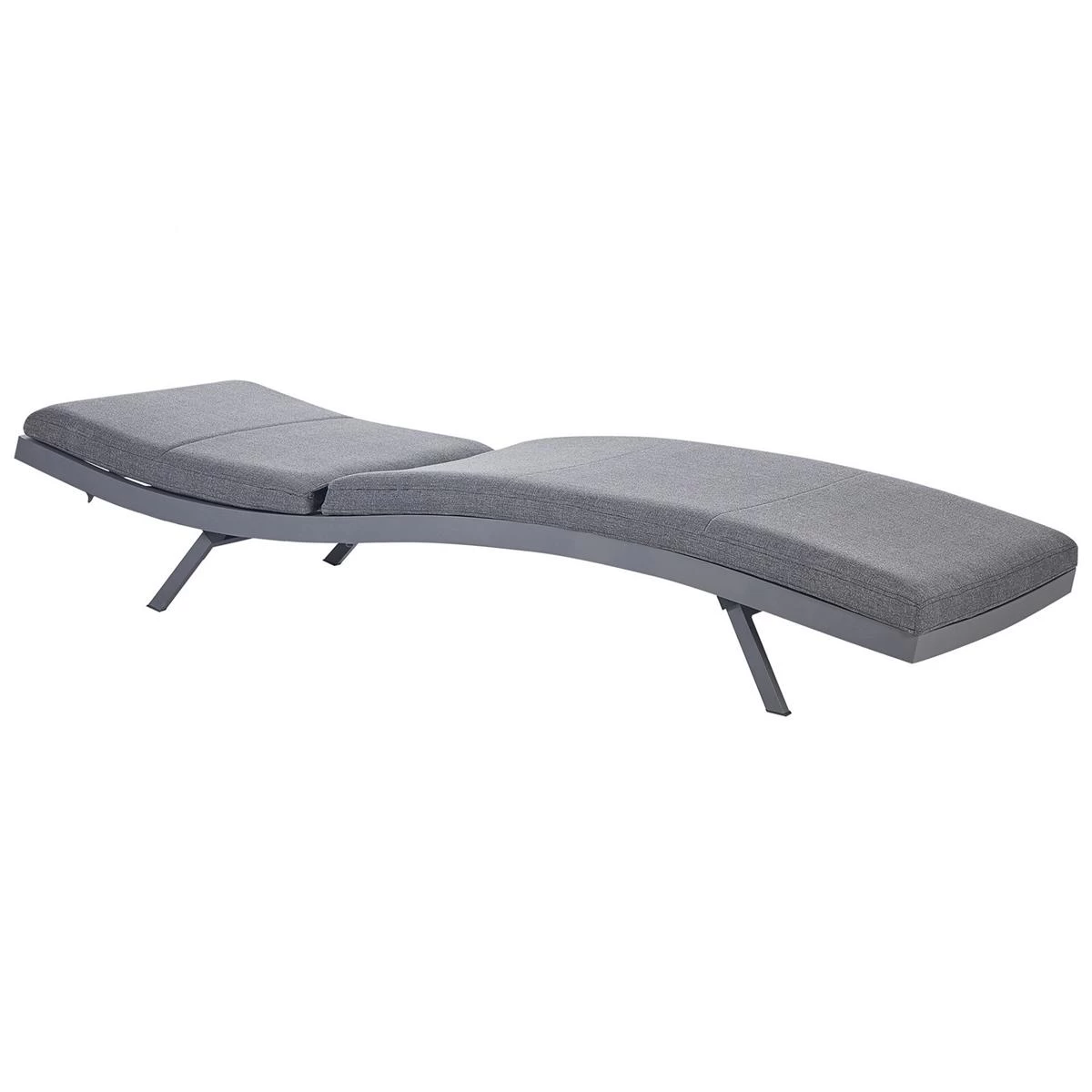 Beliani - AMELIA - Ligstoel - Donkergrijs - Textiel - Afbeelding 3