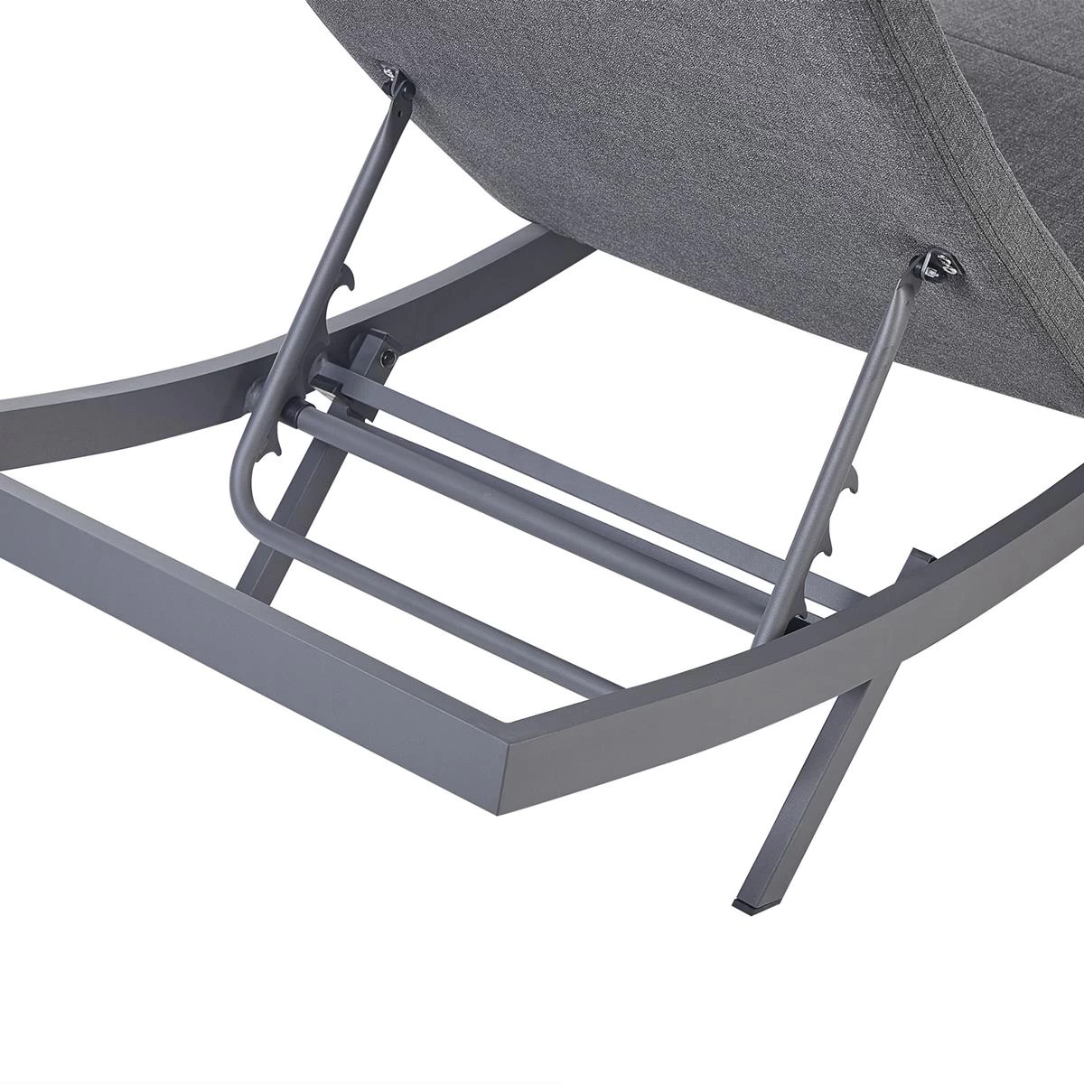 Beliani - AMELIA - Ligstoel - Donkergrijs - Textiel - Afbeelding 5