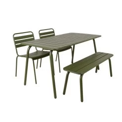 MaximaVida Metalen Tuinset Max 150 Cm Olijfgroen - 4-delig