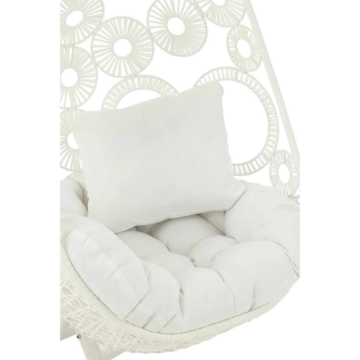 J-Line Hangstoel+Kussens Bula Metaal|Riet Wit - Afbeelding 9