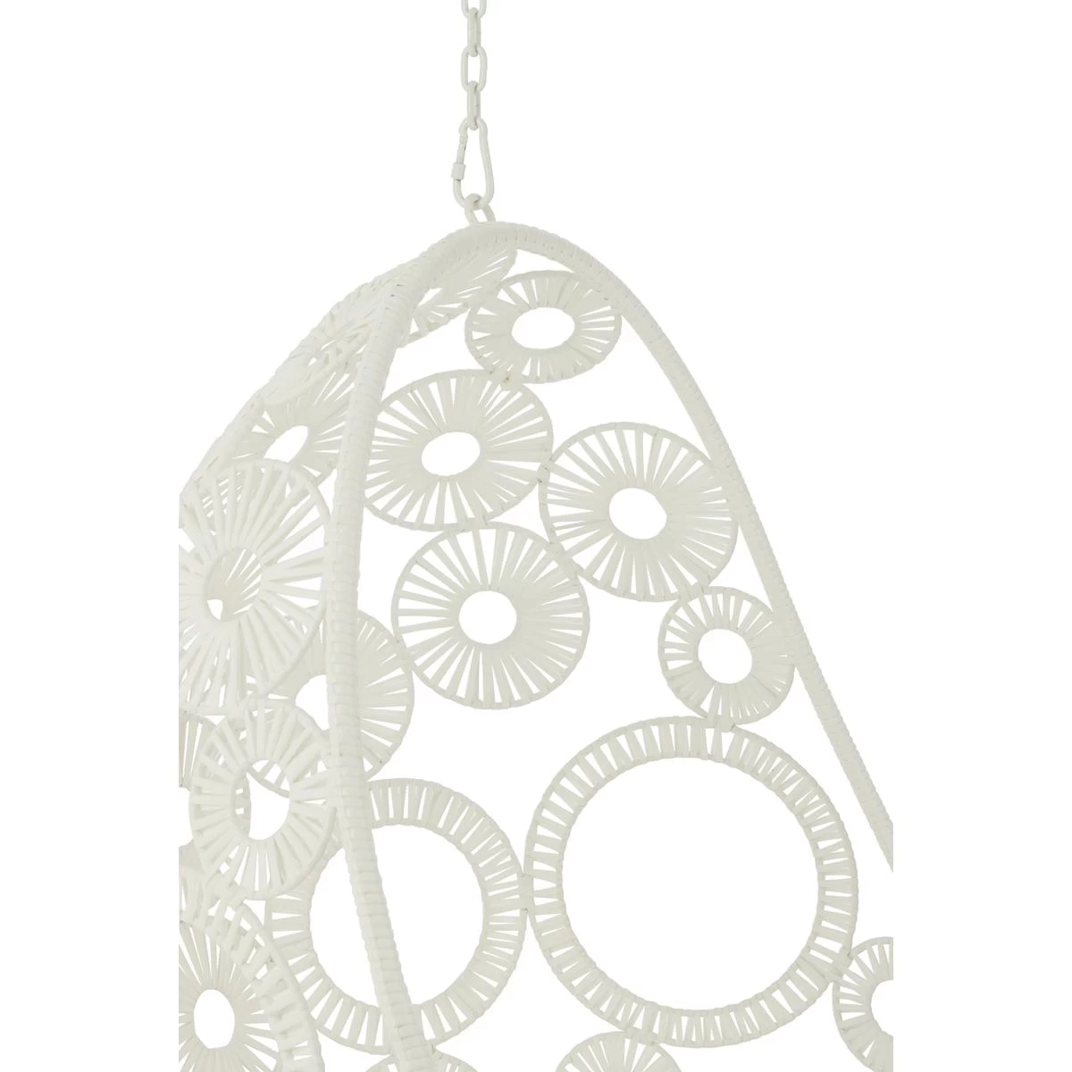 J-Line Hangstoel+Kussens Bula Metaal|Riet Wit - Afbeelding 6