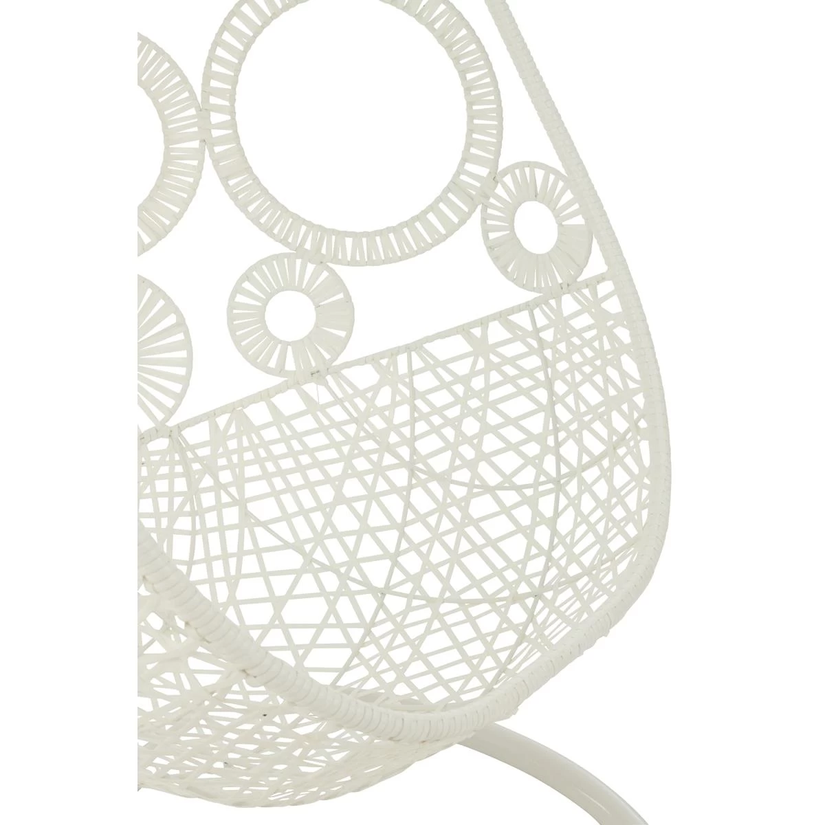 J-Line Hangstoel+Kussens Bula Metaal|Riet Wit - Afbeelding 7