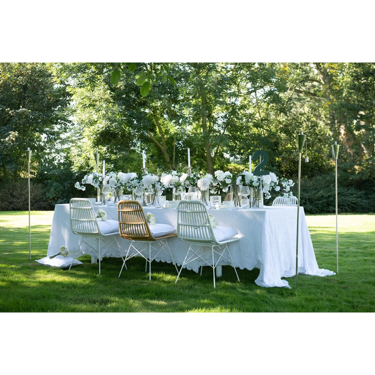 J-Line Tuinfakkel Conisch Stainless Steel Zilver - Afbeelding 4