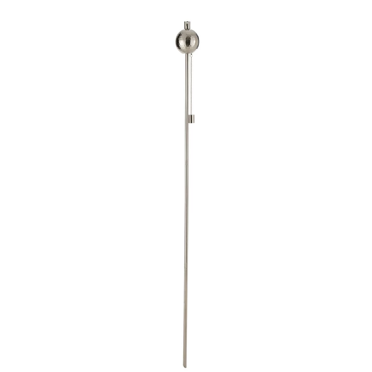 J-Line Tuinfakkel Bol Gehamerd Stainless Steel Zilver - Afbeelding 2