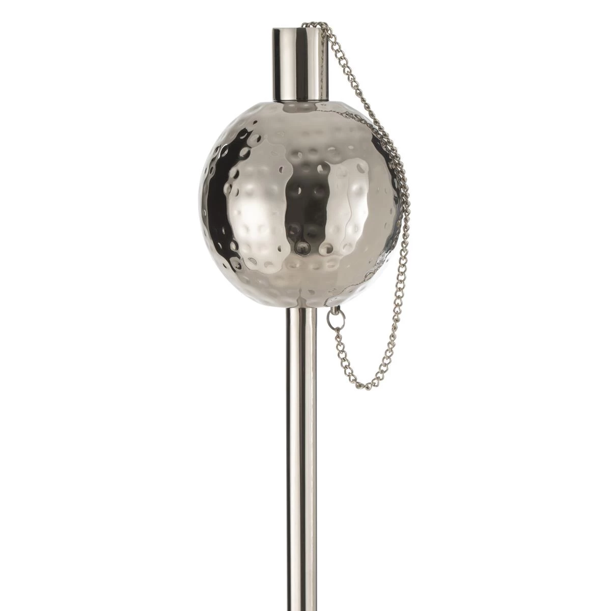 J-Line Tuinfakkel Bol Gehamerd Stainless Steel Zilver - Afbeelding 3
