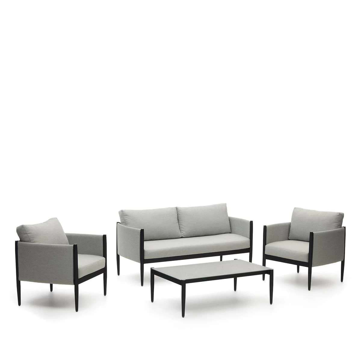 Kave Home - Satuna Set Van 2 Fauteuils, 2-zitsbank En Salontafel In - Afbeelding 3