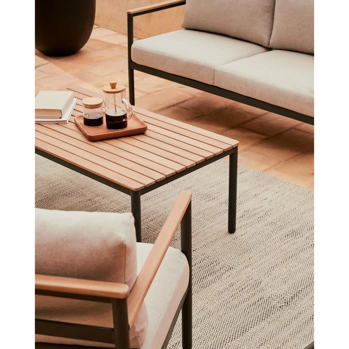 Kave Home - Set Aiguafreda Van 2 Zitsbank, 2 Fauteuils En Salontafel - Afbeelding 7