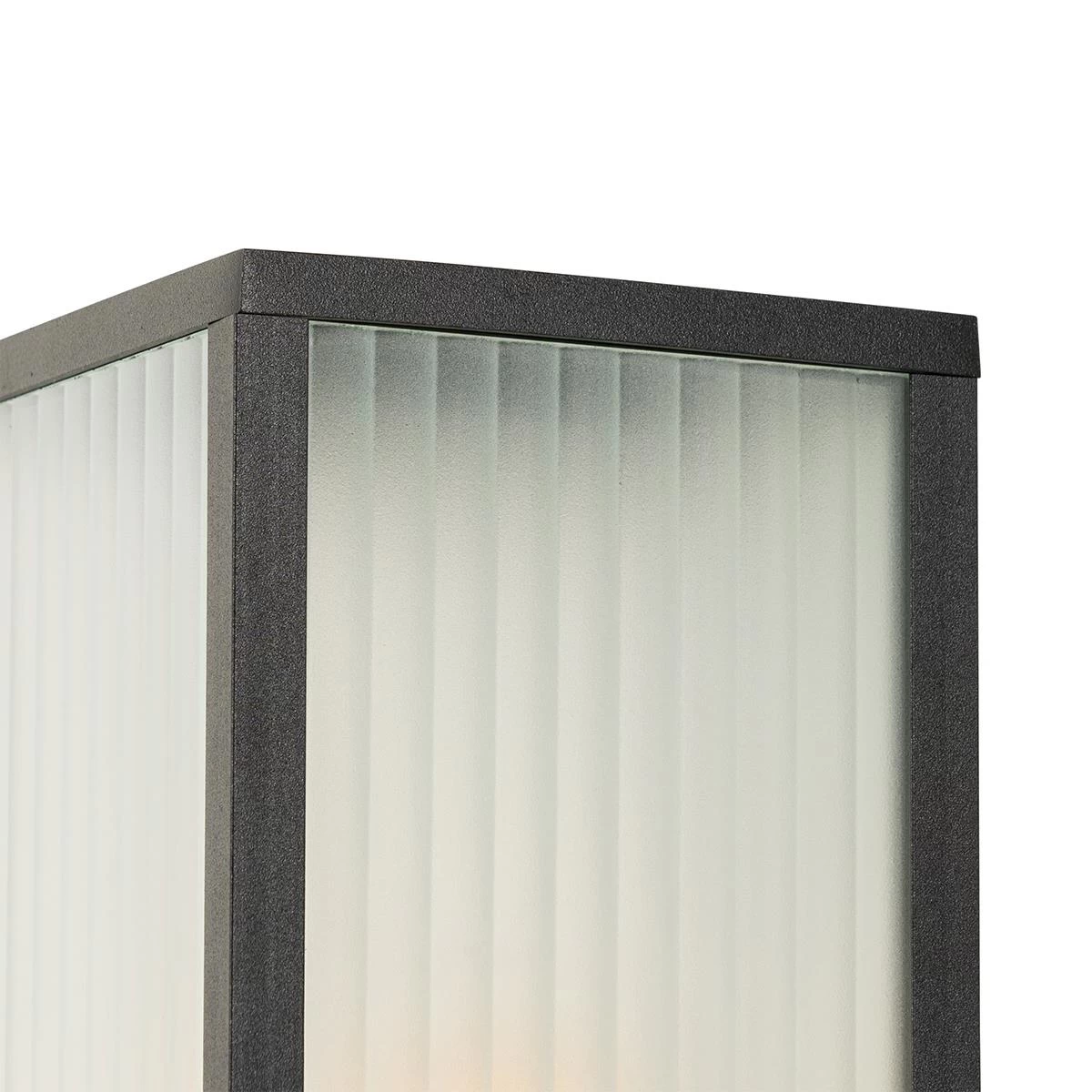 QAZQA Staande Buitenlamp Zwart Met Ribbel Glas 80 Cm IP44 - Charlois - Afbeelding 7