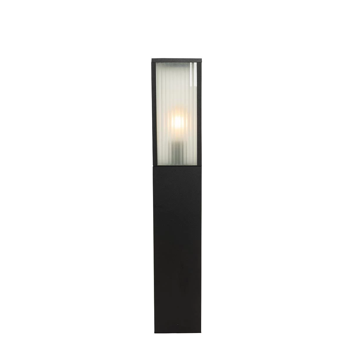 QAZQA Staande Buitenlamp Zwart Met Ribbel Glas 80 Cm IP44 - Charlois - Afbeelding 10
