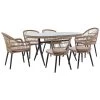 Beliani - ALIANO - Tuinset 6 Personen - Natuurlijk - PE Rotan