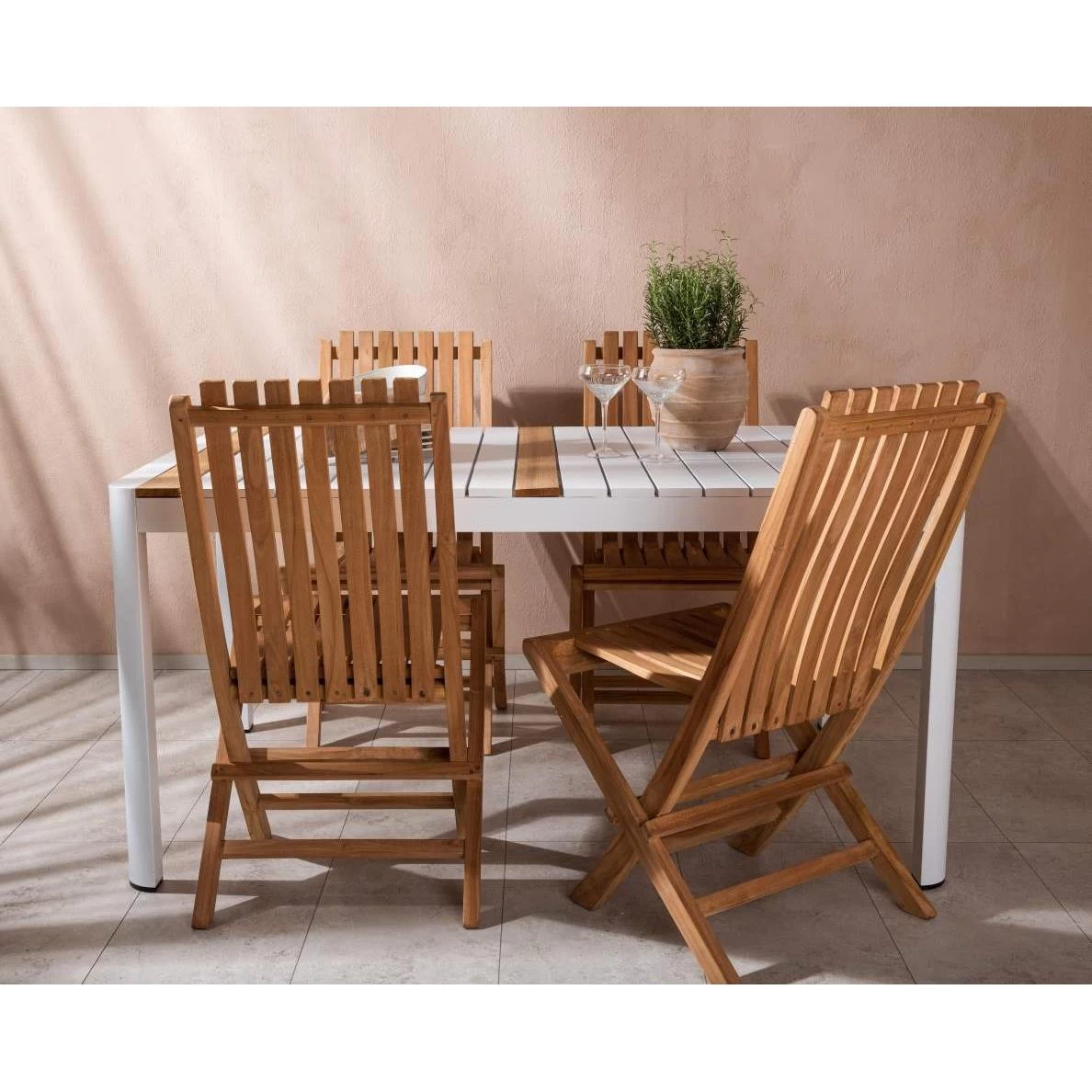 24Designs Manarola Tuintafel En 4 Teak Tuinstoelen - Afbeelding 8