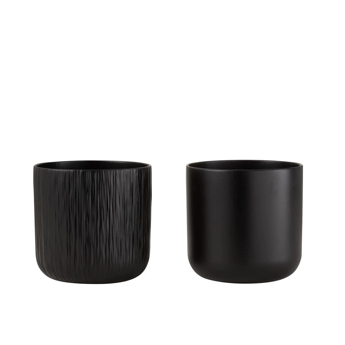 J-Line Bloempot Gen Keramiek Zwart Extra Large Assortiment Van 2