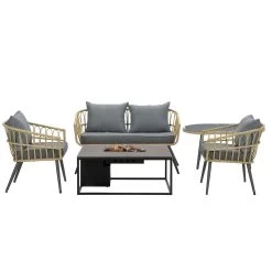 Garden Impressions Tarulo Loungeset + Cosiloft Vuurtafel 120 Cm