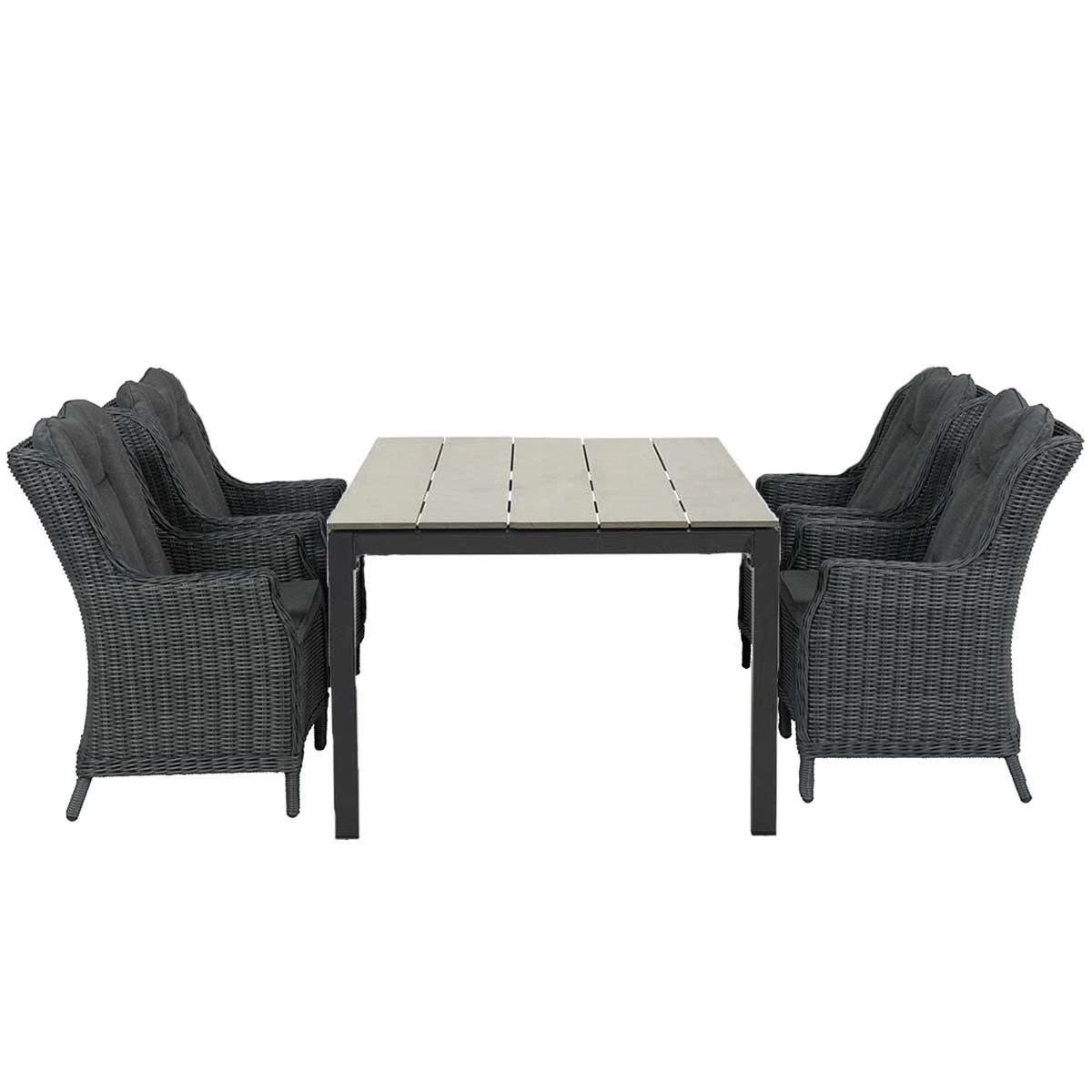 Garden Impressions Marbella Tuinset 5delig D. Grijs -Palmas Tafel