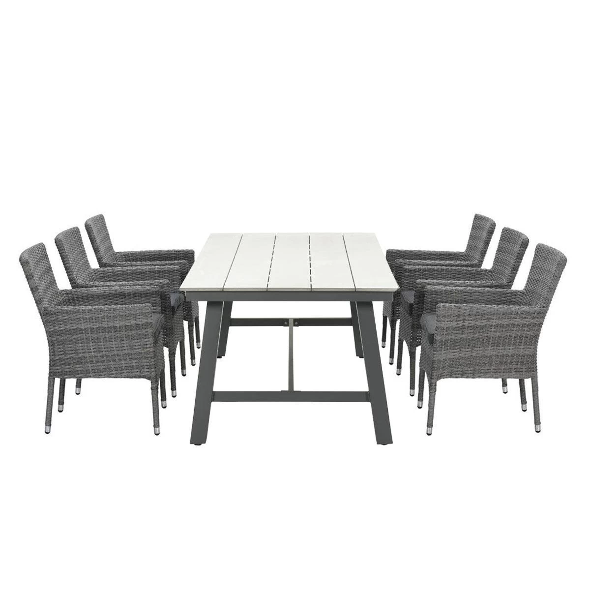 Garden Impressions Jerba Tuinset 7-delig - Moreno Tuintafel 250x100 Cm