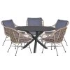 Garden Impressions Lucas Tuinset 6-delig - Gigi Tuintafel Ø140 Cm